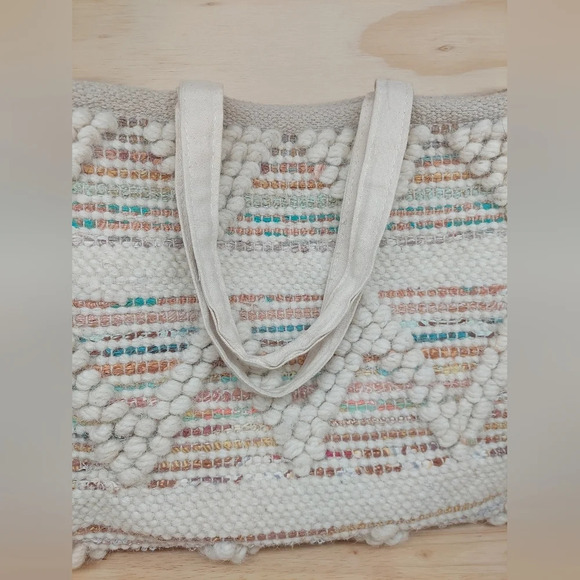 Aztec Pattern Wool Double strap Bag Tote Purse Laptop Pastel Spring Beach XL - Picture 6 of 7